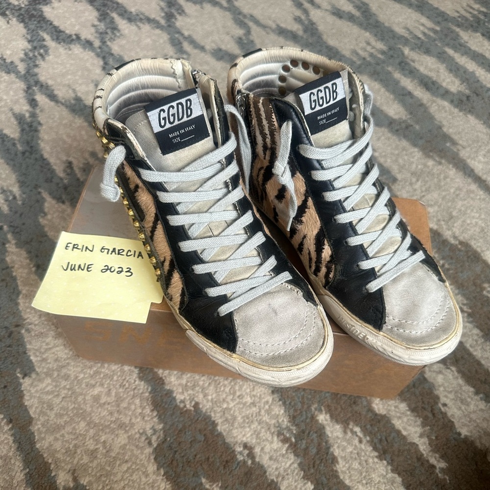 Intermix Private Edition Studded Tiger Stripe Sli… - image 1